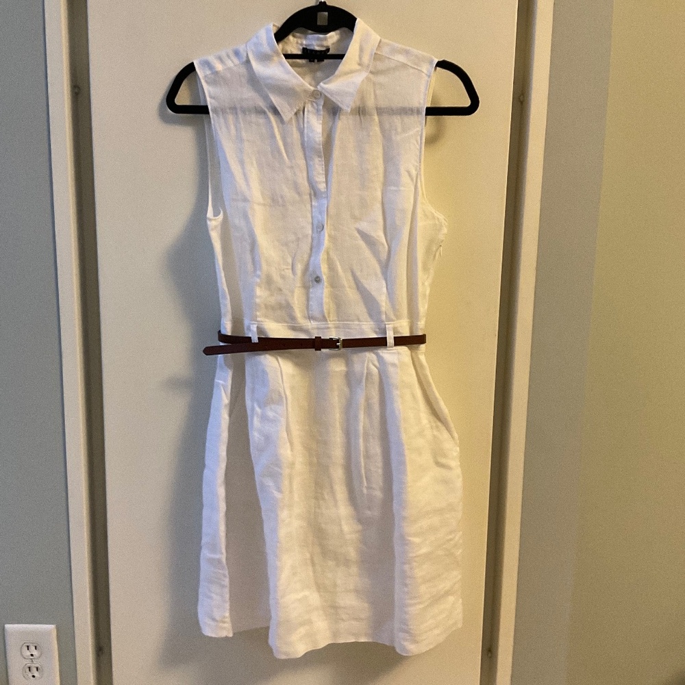 White Belted Dress